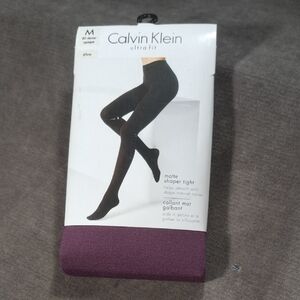 Calvin Klein Ultra Fit Plum Matte Shaper Nylon Spandex Tights NWT SIZE M